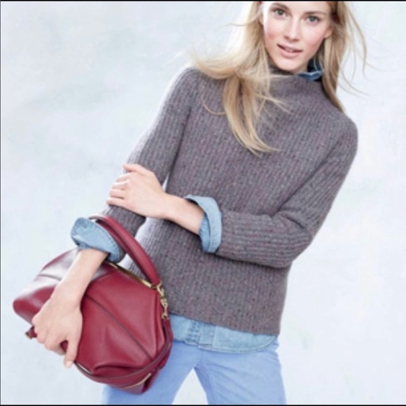 🎉HP🎉NWT J Crew Burgundy Leather Satchel - Picture 3 of 17